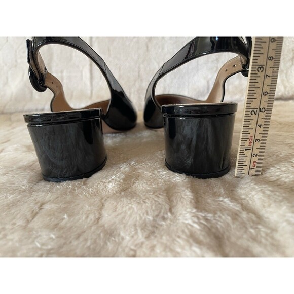 Gianvito Rossi Women's Black Patent Leather Slingback Pumps EU 37 1/2 US 7 $695 - Picture 3 of 16